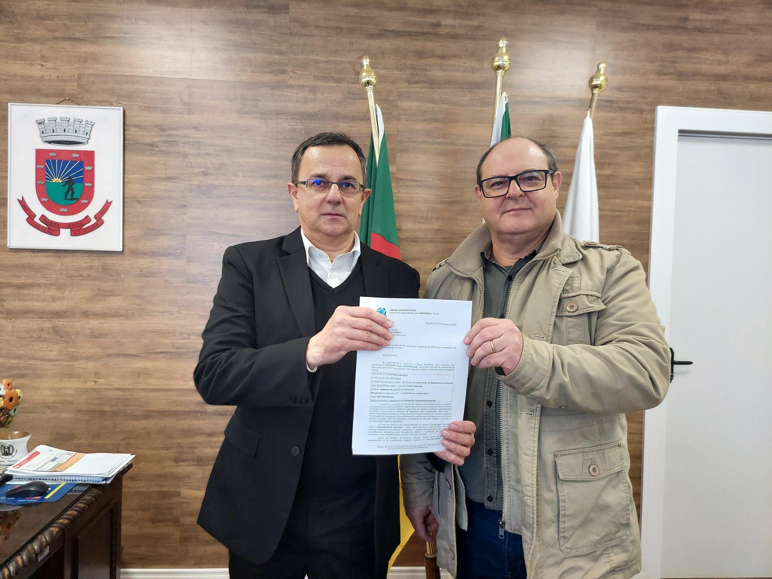 Prefeitura de Santa Rosa recebe R$ 1 milhão para ampliar sistema de videomonitoramento e cercamento eletrônico